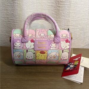 Sanrio x Loungefly Pastel Character Mini Barrel Bag - Pink Mint